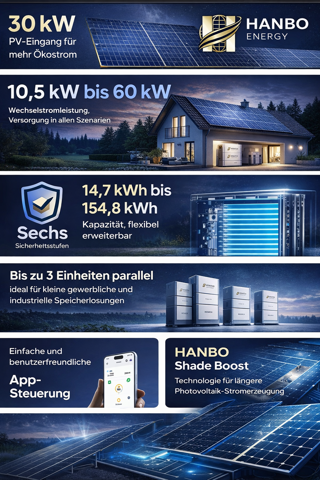HanboEnergy Modular ESS 10kWh–200kWh لحلاقة الذروة والطاقة الاحتياطية للتطبيقات السكنية والتجارية