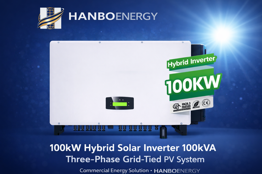 HanboEnergy 30-100kW Hybrid Solar Inverter | 100kVA Three-Phase Grid-Tied System | Commercial & Industrial Use