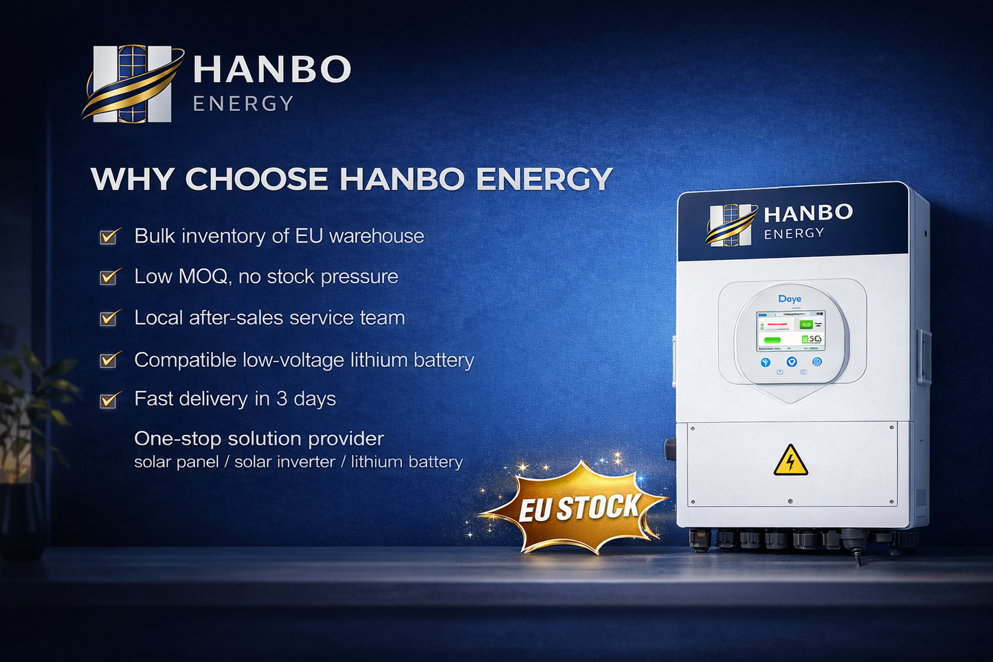 EU Stock Single-Phase Hybrid Inverter 3.6–12kW | SUN-SG05LP1-EU Series | Low Voltage Battery Compatible