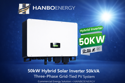 HanboEnergy 30-100kW Hybrid Solar Inverter | 100kVA Three-Phase Grid-Tied System | Commercial & Industrial Use