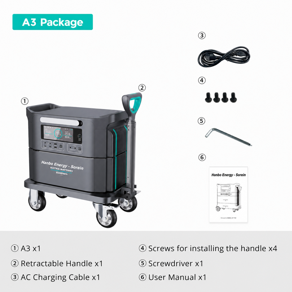G2400 HanboEnergy - Sorein Power Station - 2400WH Battery Capacity  4000 cycles to 80%