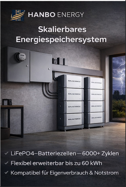 HanboEnergy Modular ESS 10kWh–200kWh لحلاقة الذروة والطاقة الاحتياطية للتطبيقات السكنية والتجارية